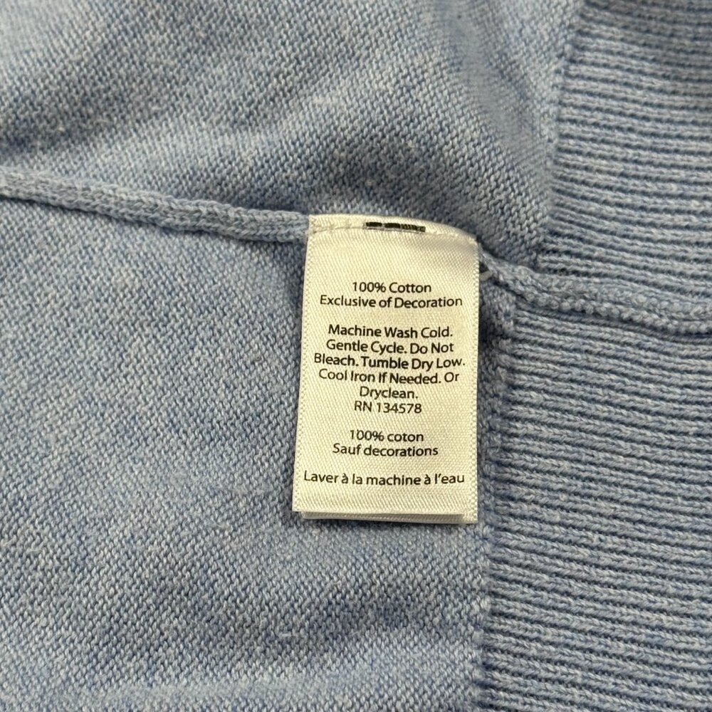 Vineyard Vines Light Blue Quarter Zip Quiet Luxury Preppy Men's Sweater (Size L) - Picture 11 of 13